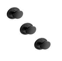 Kit 3 puxador beetle com base granada zen preto