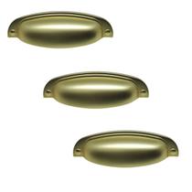 Kit 3 puxador concha colonial dourado 115 italy line metal 96mm com parafusos Kit 3 puxador concha colonial dourado 115 italy line metal 96mm com parafusos