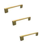 Kit 3 puxador dourado il 950 italy line metal 96mm c/ parafusos Kit 3 puxador dourado il 950 italy line metal 96mm c/ parafusos