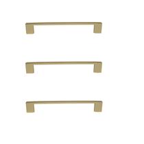 Kit 3 puxador dourado il 950 metal 160mm c/ parafusos Kit 3 puxador dourado il 950 metal 160mm c/ parafusos