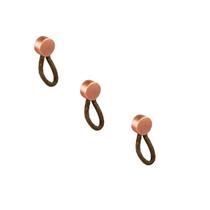 Kit 3 puxador fune couro zen vecchio cobre ( marrom ) zp1795.679.