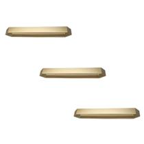 Kit 3 Puxador Moveis Elemento G 128Mm Dourado Matte Fosco