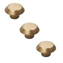 Kit 3 Puxador Moveis Ponto Disk P Dourado Matte Fosco Zen