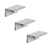 Kit 3 Puxador Móveis Sottile 32 Mm Zen Cromado Sobrepor