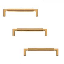 Kit 3 puxador móveis zigrinato il1780 160mm bronze esc ( dourado )