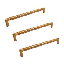 Kit 3 puxador móveis zigrinato il1780 224mm bronze esc( dourado )