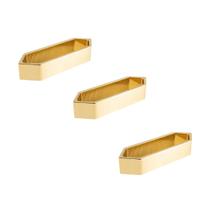 Kit 3 puxador para moveis elemento m 48mm gold dourado brilhante zen zp5454.a00