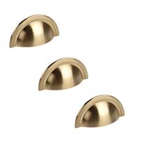 Kit 3 puxador shell 48 mm zen gold escovado (dourado) zp4319.b00 concha