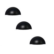 Kit 3 puxador shell zen 64mm preto zp4318.24