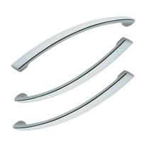 Kit 3 Puxadores 128mm Cromado Beckmann Design