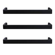 Kit 3 Puxadores Alça Reta 16cm Piauí Torralba Preto Fosco Móveis Gavetas Cômodas