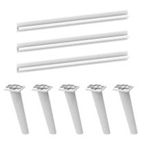 Kit 3 Puxadores Com 5 Pés Palito Retrô Para Balcão Cozinha 120cm Veneza Multimóveis Mp2307 Branco Branco