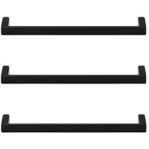 Kit 3 Puxadores Torralba Alça para Móveis 20cm Preto Fosco Oeiras Armários Gavetas Kit 3 Puxadores Torralba Alça para Móveis 20cm Preto Fosco Oeiras Armários Gavetas