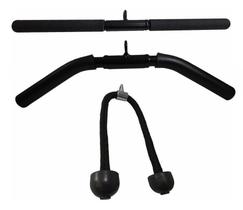 Kit 3 Puxadores Triceps Pulley Reto Curvo Com Giro Corda Kit 3 Puxadores Triceps Pulley Reto Curvo Com Giro Corda