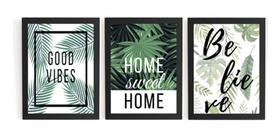 Kit 3 Quados Good Vibes Swety Home Believe Kit 3 Quados Good Vibes Swety Home Believe