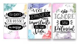 Kit 3 Quadrinhos Motivacionais