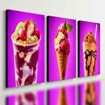 Kit 3 Quadro Decorativo Açaí Sorvete Sorveteria est1 Qualidade Premium Moderno 28x20cm Kit 3 Quadro Decorativo Açaí Sorvete Sorveteria est1 Qualidade Premium Moderno 28x20cm