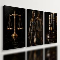 Kit 3 Quadro Decorativo Advocacia Direito Escritório Justiça e3