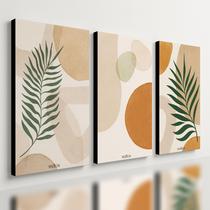 Kit 3 Quadro Decorativo Arte Moderna Luxo Sala Boho Abstrato 40x28cm Kit 3 Quadro Decorativo Arte Moderna Luxo Sala Boho Abstrato 40x28cm