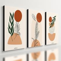 Kit 3 Quadro Decorativo Arte Moderna Luxo Sala Boho Premium 28x20cm Kit 3 Quadro Decorativo Arte Moderna Luxo Sala Boho Premium 28x20cm