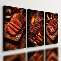Kit 3 Quadro Decorativo Churrasco Carne Área Gourmet Picanha 28x20cm Kit 3 Quadro Decorativo Churrasco Carne Área Gourmet Picanha 28x20cm