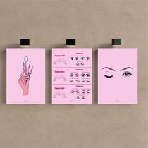 Kit 3 Quadro Decorativo Cílios Lash Design Sobrancelha Salão