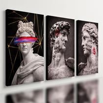 Kit 3 Quadro Decorativo Estátua Grega Grafite Street Art