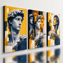 Kit 3 Quadro Decorativo Estátua Mitologia Escultura Grega