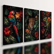 Kit 3 Quadro Decorativo Floresta Tropical Zoológico Moderno Qualidade Premium 40x28cm Kit 3 Quadro Decorativo Floresta Tropical Zoológico Moderno Qualidade Premium 40x28cm