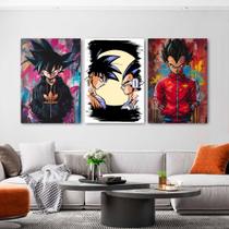 KIT 3 Quadro Decorativo Goku e Vegetta - Dragon Ball - Decoração Quarto ou sala KIT 3 Quadro Decorativo Goku e Vegetta - Dragon Ball - Decoração Quarto ou sala