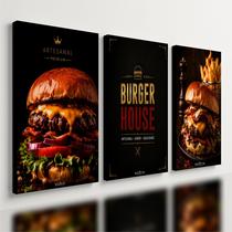 Kit 3 Quadro Decorativo Hamburgueria Artesanal Burger Fast Food e1 28x20cm Kit 3 Quadro Decorativo Hamburgueria Artesanal Burger Fast Food e1 28x20cm