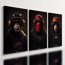 Kit 3 Quadro Decorativo Macacos Mafia Gangster Boné Quarto Qualidade Premium Moderno 28x20cm Kit 3 Quadro Decorativo Macacos Mafia Gangster Boné Quarto Qualidade Premium Moderno 28x20cm