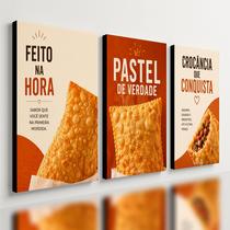Kit 3 Quadro Decorativo Pastel Lanchonete Pastelaria est2 Kit 3 Quadro Decorativo Pastel Lanchonete Pastelaria est2