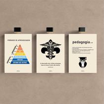 Kit 3 Quadro Decorativo Pedagogia Escola Colégio Educação