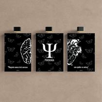 Kit 3 Quadro Decorativo Psicologia Cérebro Mente Consultório Kit 3 Quadro Decorativo Psicologia Cérebro Mente Consultório