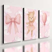Kit 3 Quadro Decorativo Quarto Meninas Bebê Infantil Rosa 40x28cm Kit 3 Quadro Decorativo Quarto Meninas Bebê Infantil Rosa 40x28cm
