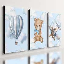 Kit 3 Quadro Decorativo Quarto Meninos Bebê Infantil Azul 40x28cm Kit 3 Quadro Decorativo Quarto Meninos Bebê Infantil Azul 40x28cm