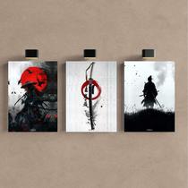 Kit 3 Quadro Decorativo Samurai Arte Japonesa Ninja Katana Kit 3 Quadro Decorativo Samurai Arte Japonesa Ninja Katana