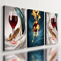 Kit 3 Quadro Decorativo Vinho Luxo Casa Adega Bebida Copa Qualidade Premium Moderno 28x20cm Kit 3 Quadro Decorativo Vinho Luxo Casa Adega Bebida Copa Qualidade Premium Moderno 28x20cm