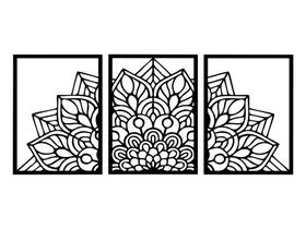 Kit 3 Quadro Decorativos Quarto Decoração Mandala Kit 3 Quadro Decorativos Quarto Decoração Mandala