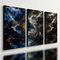 Kit 3 - Quadro Galaxia Pintura Planeta Universo Mdf Tratado 40x28cm