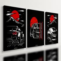 Kit 3 - Quadro Jdm Kuruma Carro Supra Skyline Honda Mdf 40x28cm