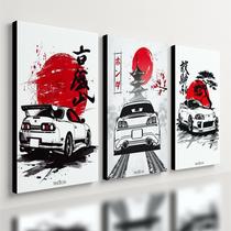 Kit 3 - Quadro Jdm Kuruma Carro Supra Skyline Honda Mdf 40x28cm