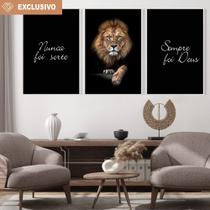 Kit 3 Quadro Nunca Foi Sorte, Sempre Foi Deus