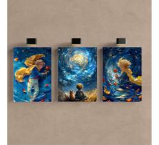 Kit 3 Quadro Pequeno Principe Placa Decorativa Desenho Tv 40x28cm
