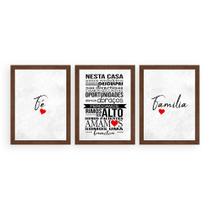 Kit 3 Quadros 33x43 C/ Mold Nesta Casa...