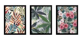 Kit 3 Quadros A4 Artes Folhas Flores Plantas Botânico Sala Kit 3 Quadros A4 Artes Folhas Flores Plantas Botânico Sala