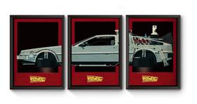 Kit 3 Quadros A4 Carro De Volta Para O Futuro