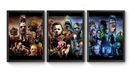 Kit 3 Quadros A4 Filmes Clássicos De Terror
