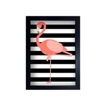 Kit 3 Quadros Abacaxi Flamingo Torre com Moldura Kit 3 Quadros Abacaxi Flamingo Torre com Moldura